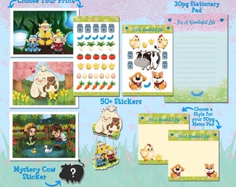 Harvest Moon Stationery Set: Farm Theme Journaling Pack