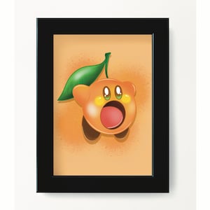 Orange aesthetic Kirby Fanart Kawaii Kirby Art print
