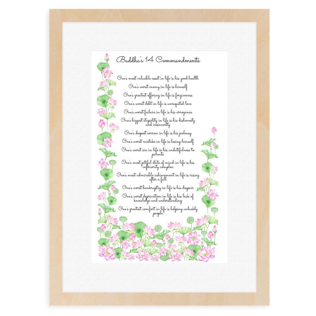 Buddha's 14 Commandments Etsy