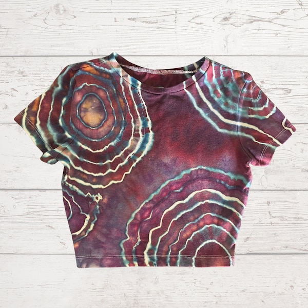 Tie-Dye Crop Top, Geode Tie-Dye, Junior’s Crop Top, Women’s Crop Top, Tie-Dye Tee, Crop Top, Earthy Tee, Boho Tee, Geode, One of a Kind