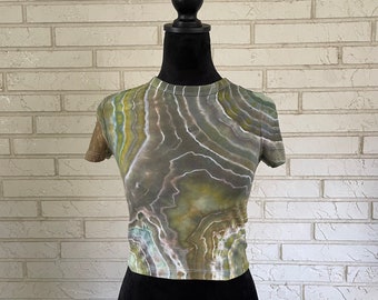 Tie-Dye Crop Top, Geode Tie-Dye, Junior’s Crop Top, Women’s Crop Top, Tie-Dye Tee, Crop Top, Earthy Tee, Boho Tee, Fitted Crop, Festival Top