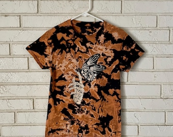 Reverse Tie-Dye Graphic Tee, Tie-Dye, Skeleton, Butterfly, Reverse Dyes, Graphic Tee, Reverse T-Shirt, Bleach Dyed Shirt