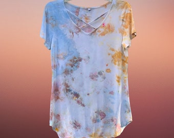Women’s Size Small Tie-Dye, Ice Dye, Tie-Dye Tee, Tie Dye T-shirt, Women’s Tie-Dye, OOAK, Hippie, Scrunch Tie Dye