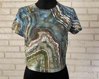 Tie-Dye Crop Top, Geode Tie-Dye, Junior’s Crop Top, Women’s Crop Top, Tie-Dye Tee, Crop Top, Earthy Tee, Boho Tee, Fitted Crop, Festival Top