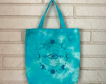 Tie-Dye Tote Bag, Graphic Tote, Boho Tote Bag, Small Tote, Book Bag,