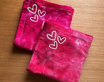 Valentine's Day Tie-Dyed Flour Sack Dish Towel
