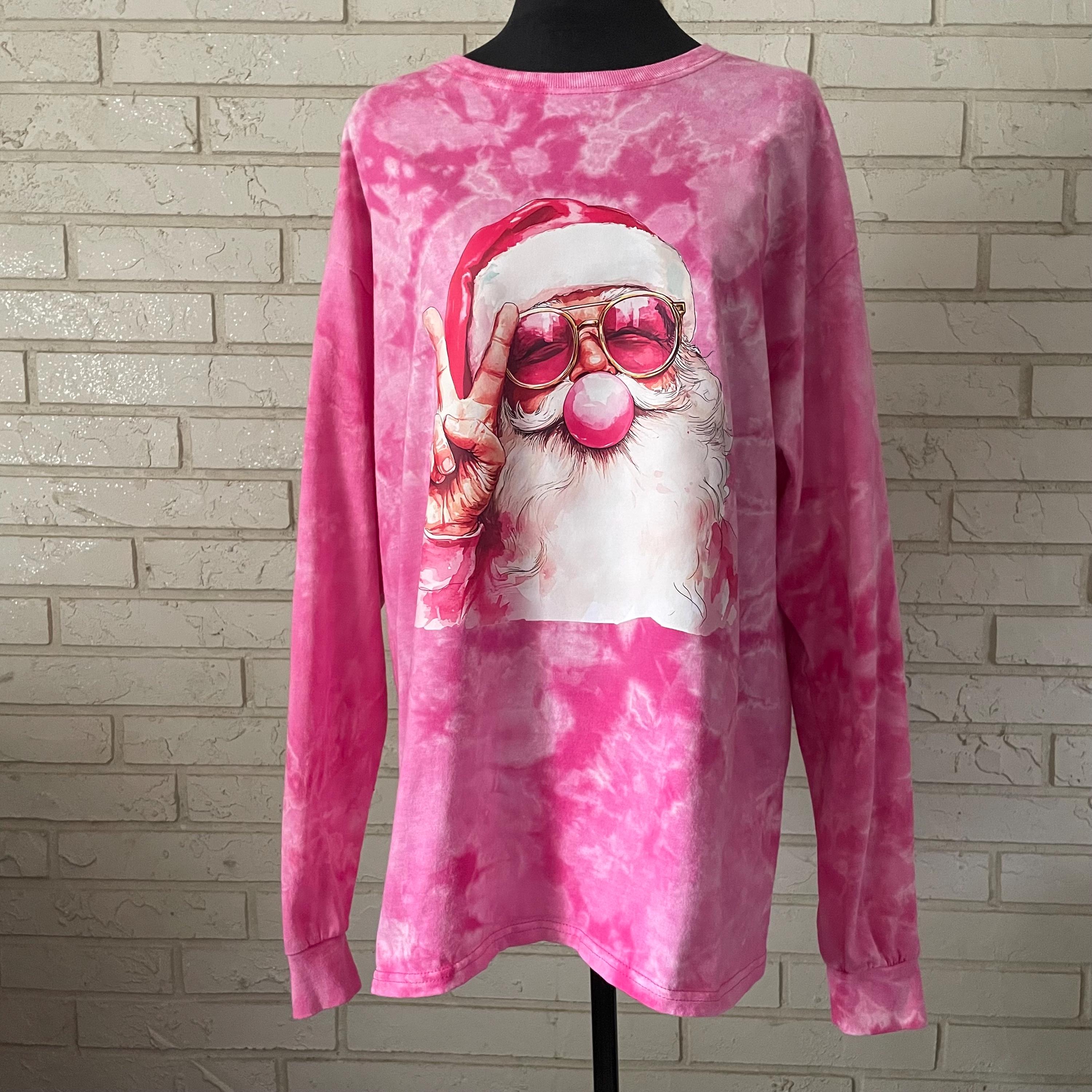 サンタ バブルガム グラフィック T シャツ、クリスマス T シャツ