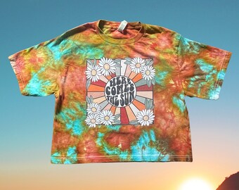 Graphic Tee, Tie-Dye, Tie Dye Tee, Crop Top, Women’s, Juniors, Size Medium, Graphic Tie Dye T-Shirt,