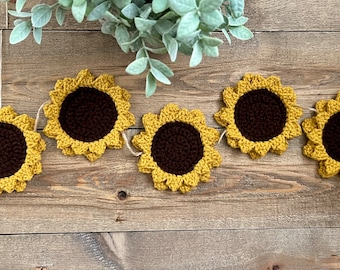 Sunflower Garland | Crochet | 4ft | 6ft