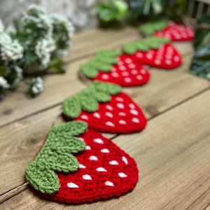 Strawberry Garland | Crochet | 4ft | 6ft