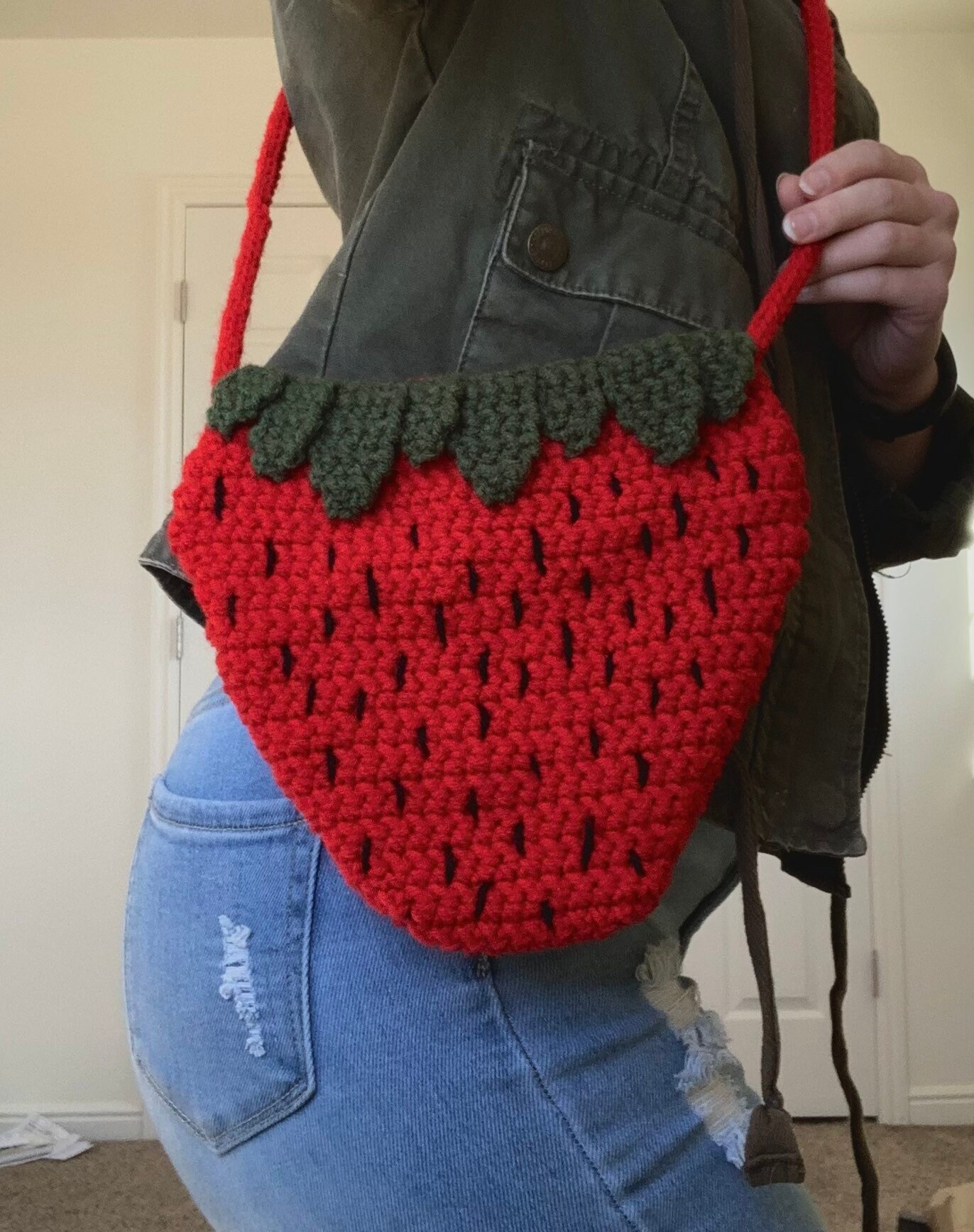 Strawberry Purse zippered and Lined Crochet Purse | Etsy