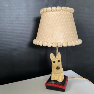 Vintage Scottie Dog Table Lamp with Shade