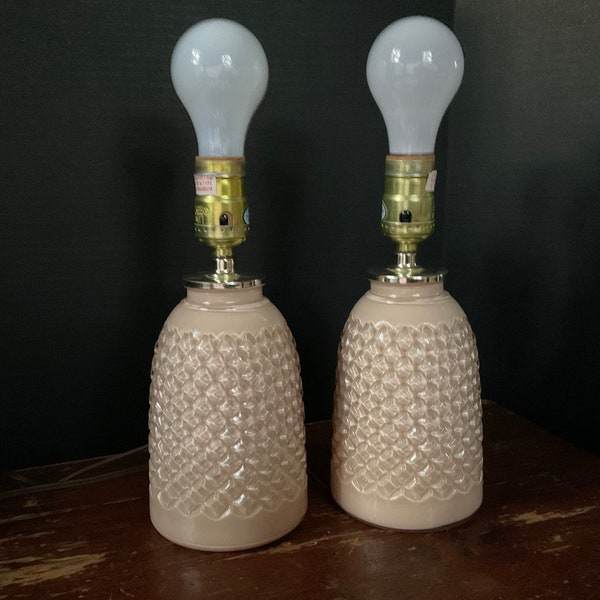 Pink Glass Lamp Etsy