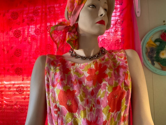 Vintage Ladies Spring Floral Linen Dress and Jack… - image 6