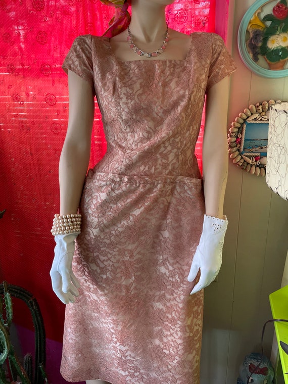 Vintage Lace 1960’s Cocktail Dress Ladies Size Sm… - image 6