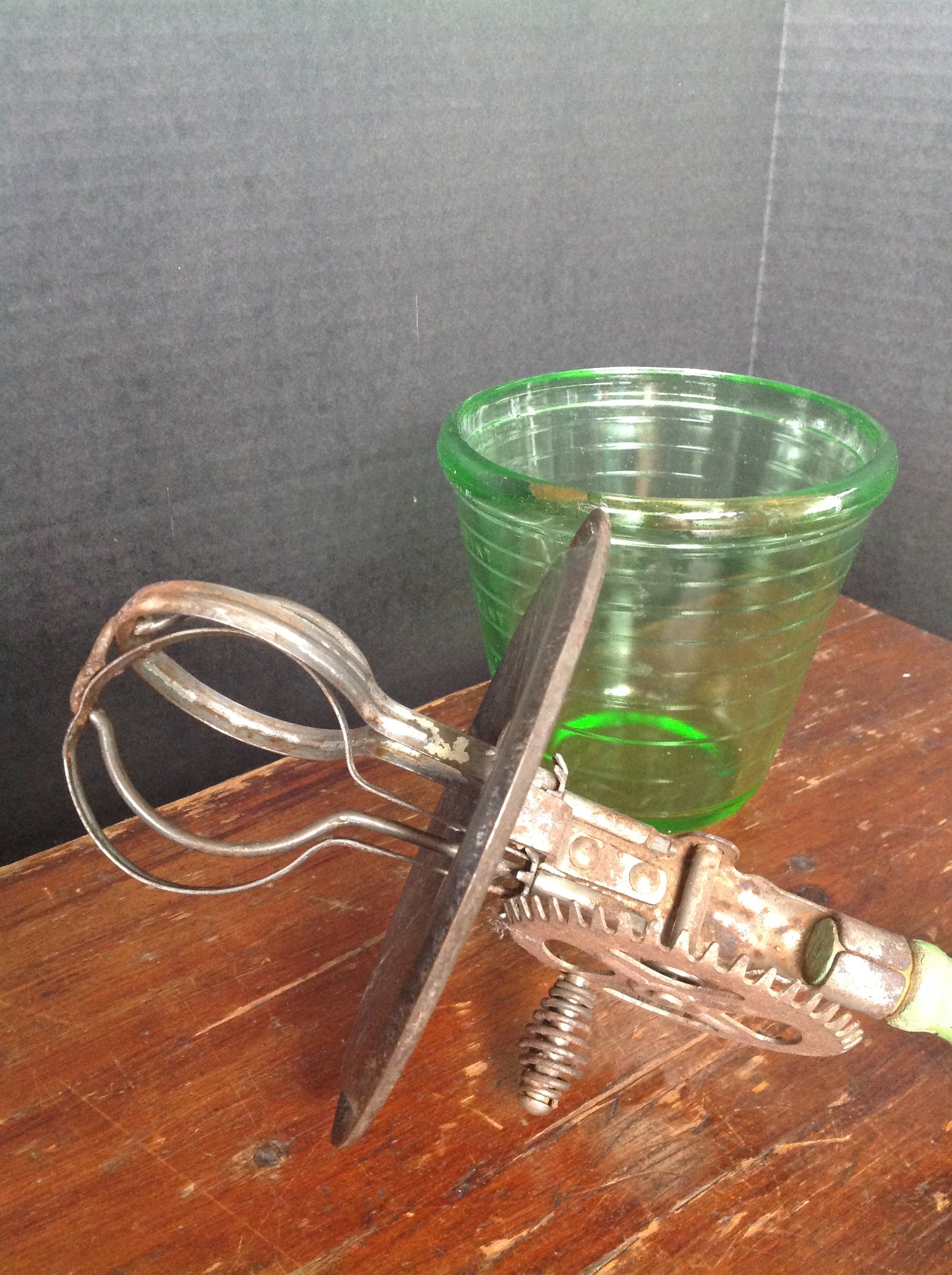 Vintage Hand Mixer and Depression Glass Cup Etsy