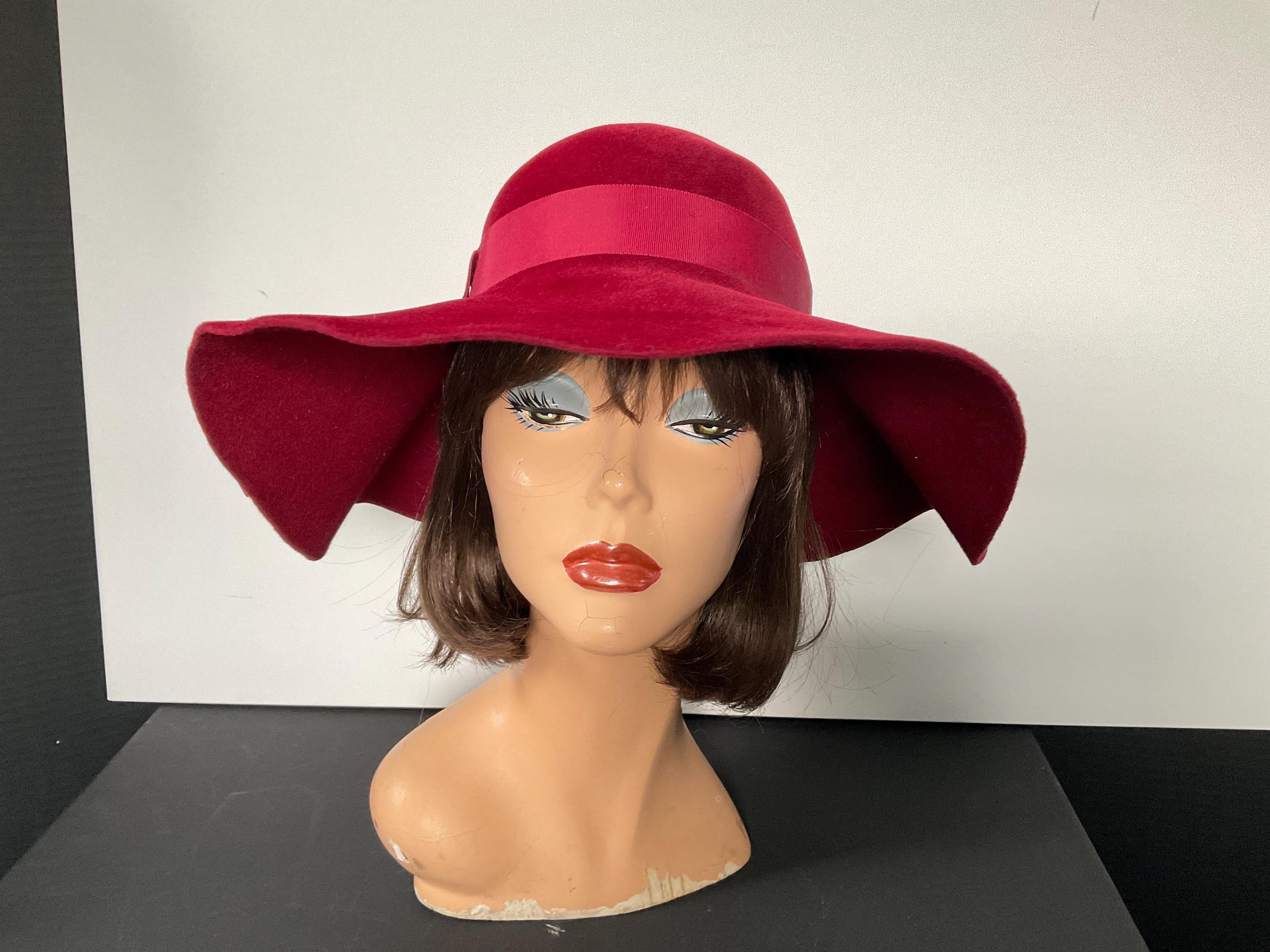 MADCAPS Paris New York Cranberry Band Straw Fedora Hat Vintage Vintage Madcap Hat - Etsy main image 3