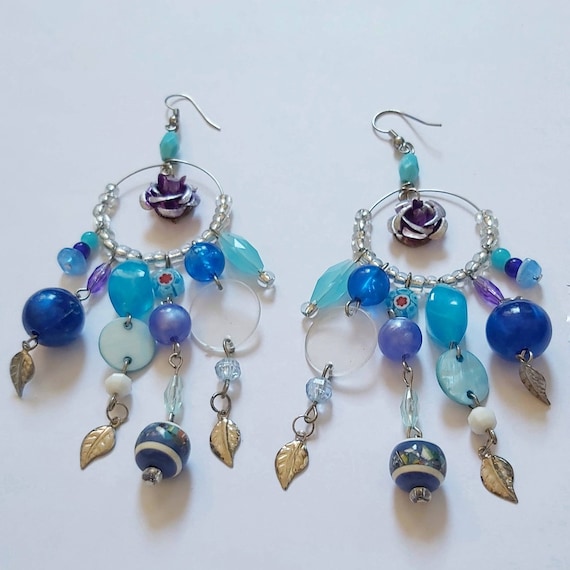 2 Wire wrapped pendants blueish tone FM50