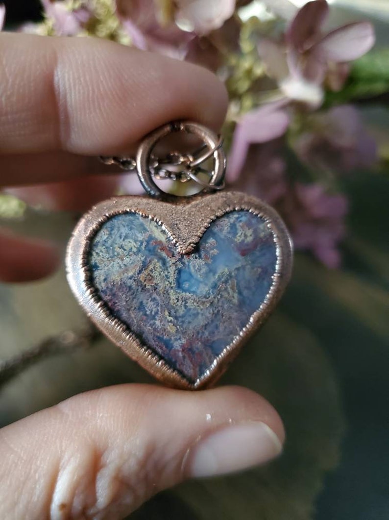 Moss Agate Heart Pendant