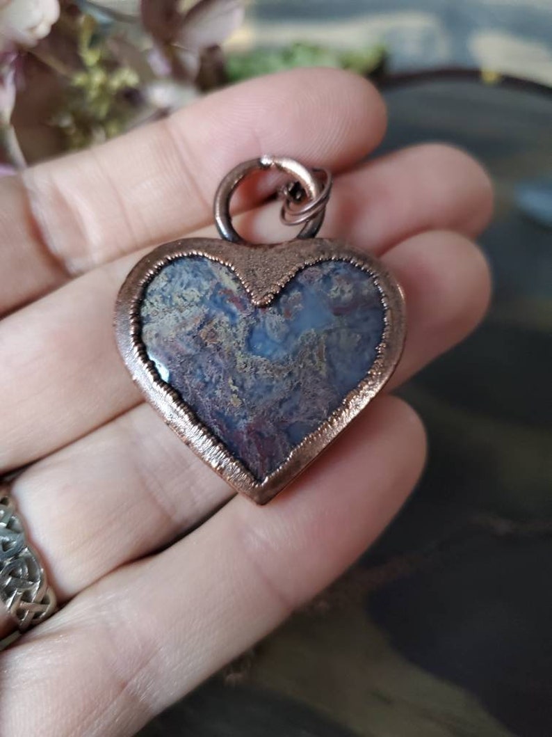 Moss Agate Heart Pendant