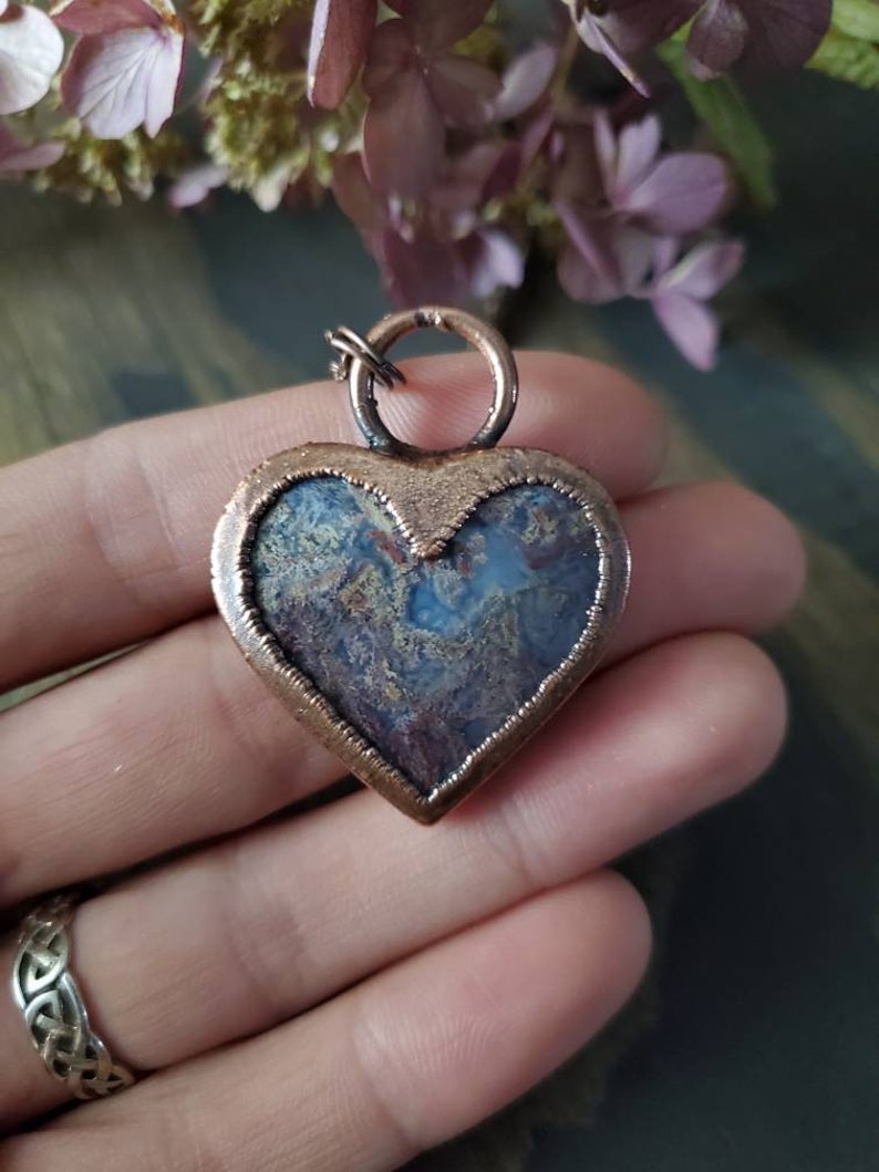 Moss Agate Heart Pendant