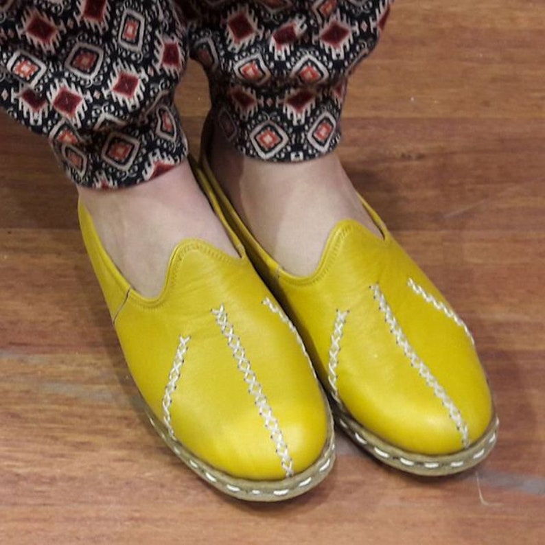 Ottoman Sandals Loafers Medieval Sandals Leather Flat Shoes Handmade Turkish Yemeni Slip-Ons