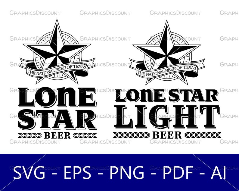 Unofficial Lonestar And Lonestar Light Beer Logos Etsy