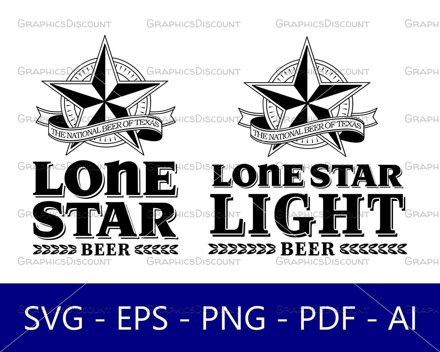Unofficial Lonestar And Lonestar Light Beer Logos Etsy
