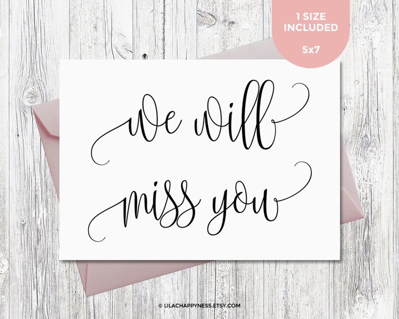 We Will Miss You Printable Sign Printable Word Searches