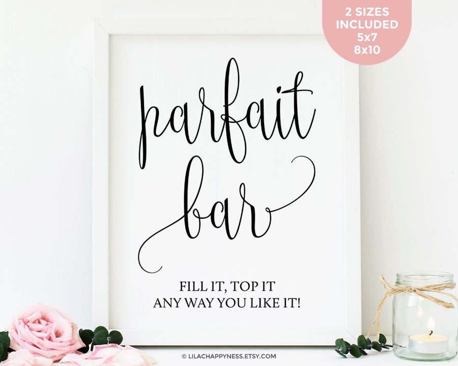 Parfait Bar Sign Printable Brunch Baby Shower Bridal Brunch | Etsy
