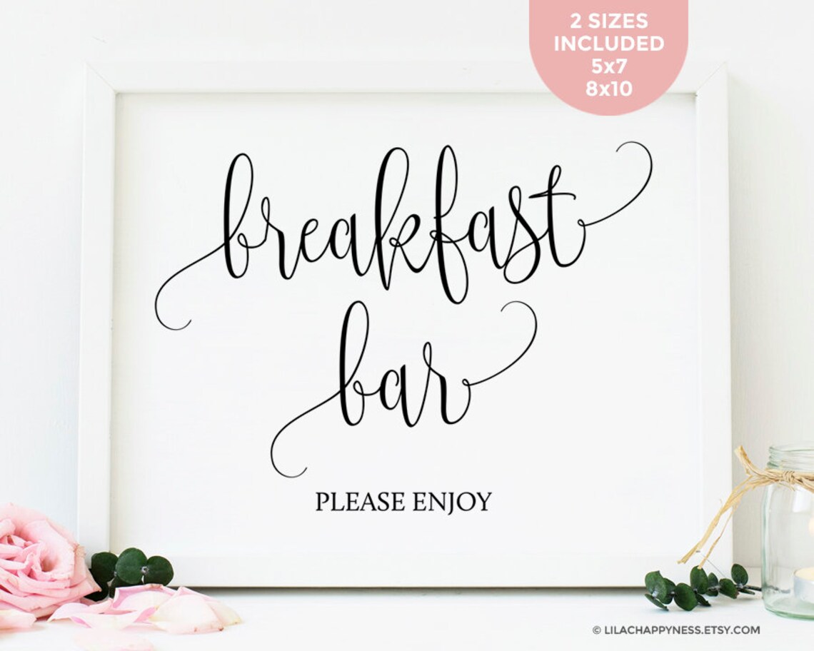 Breakfast Bar Sign Breakfast Birthday Party Decor Brunch Etsy
