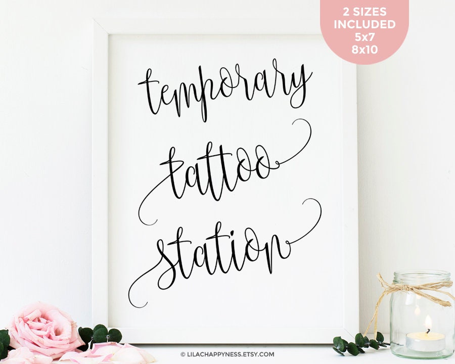 Temporary Tattoo Wedding Sign Wedding Temporary tattoo station Etsy