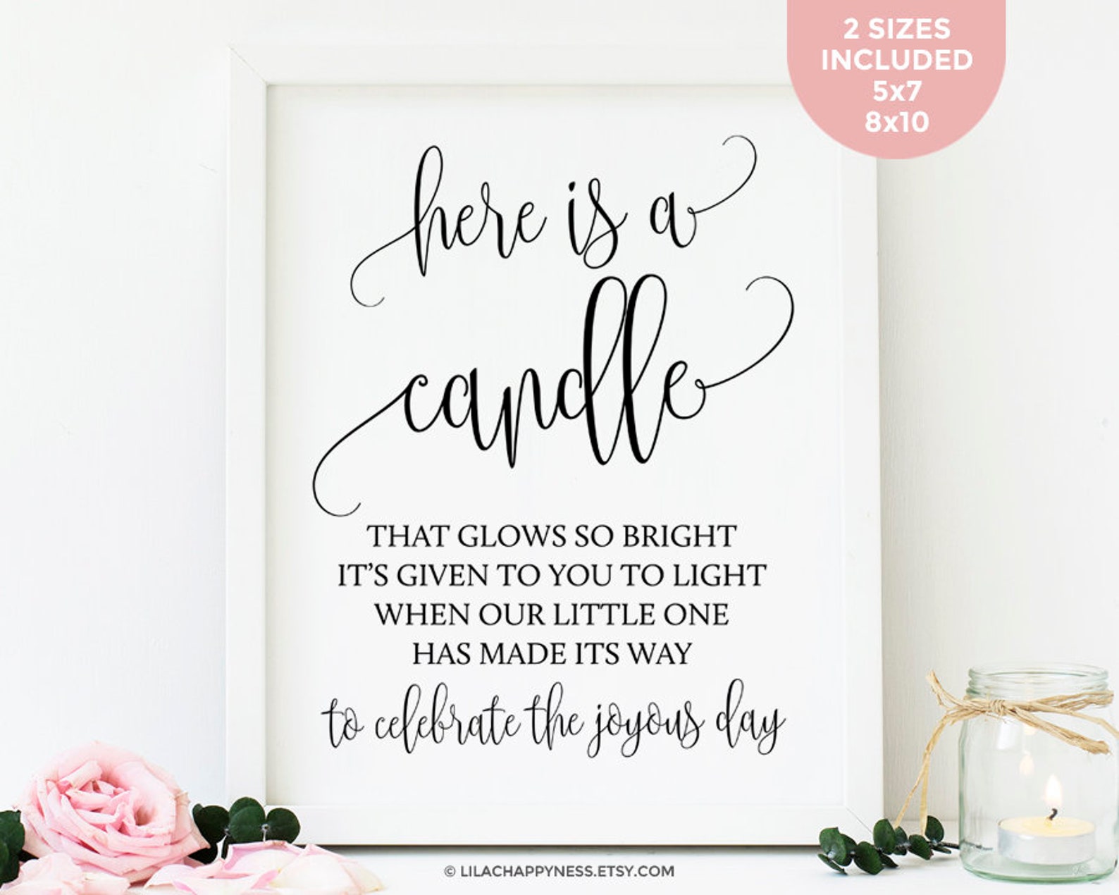 Baby Shower Candle Favors Sign Baby Shower Favors Candles Sign Etsy