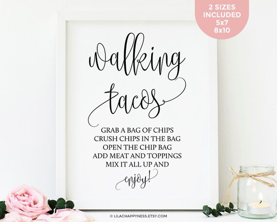 Walking Taco Sign Walking Taco Bar Sign Walking Taco Bar | Etsy