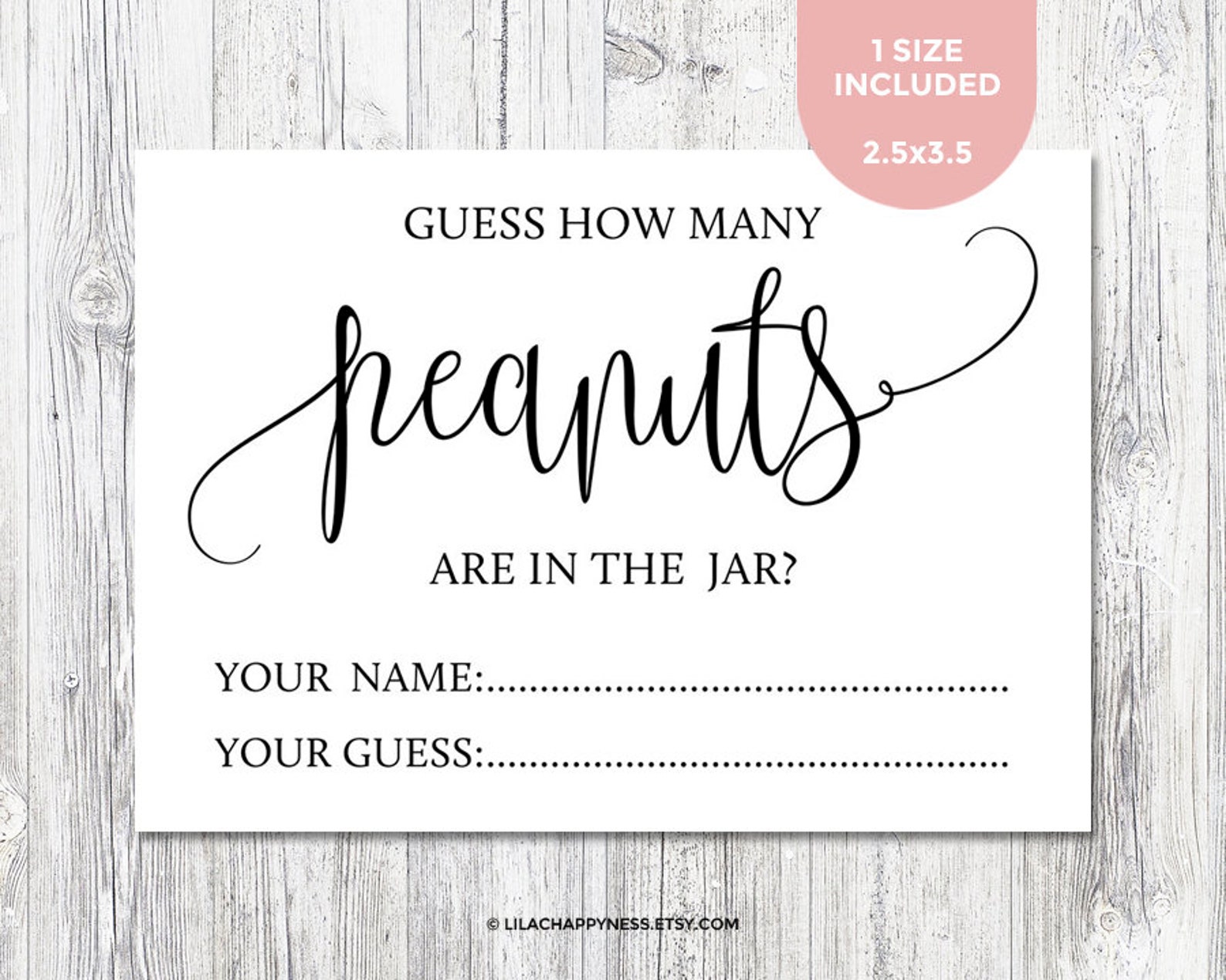 Guess How Many Peanuts Game Sign Peanuts Birthday Party | Etsy
