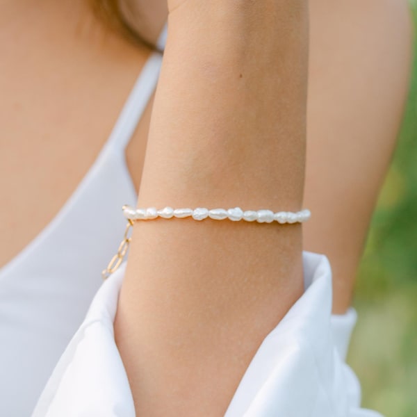High-quality freshwater pearl bracelet, freshwater pearl bracelet, wedding bracelet, bracelet for best friend, gift idea for girlfriend