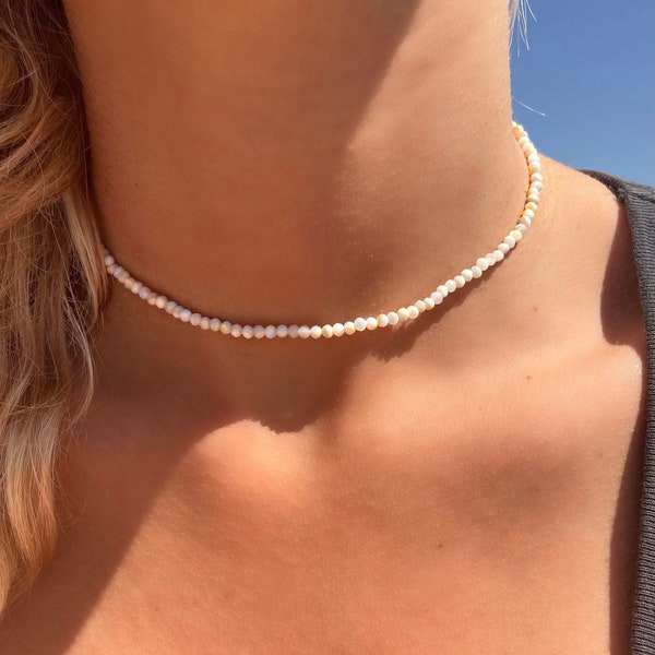 White Gemstone Choker Pearl Necklace White Necklace Pearls White Pearl Necklace White Pearl Choker White Pearl Necklace White Gemstone Necklace