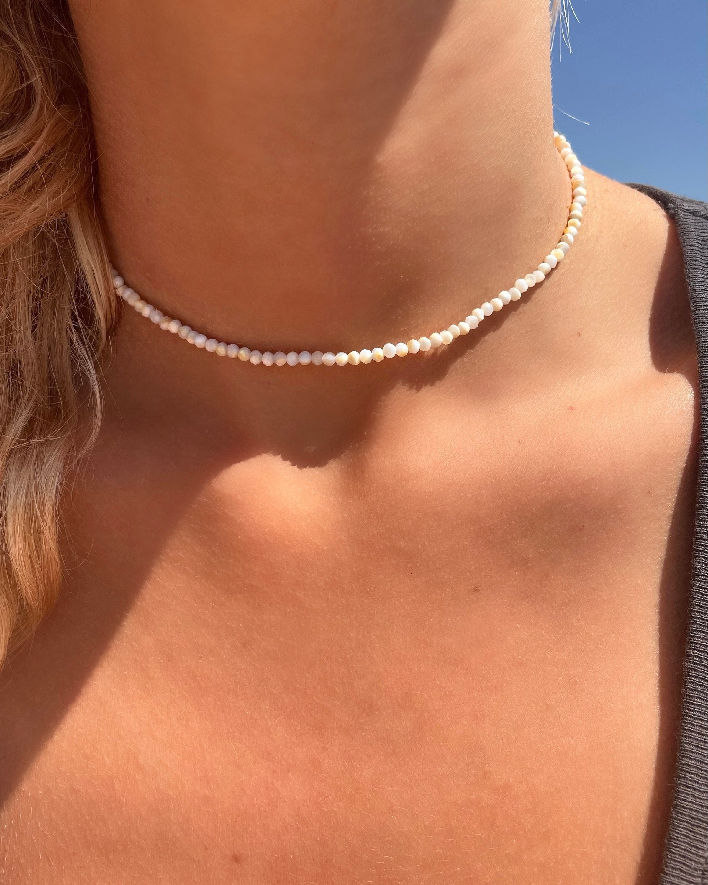 White Gemstone Choker Pearl Necklace White Necklace Pearls White Pearl Necklace White Pearl Choker White Pearl Necklace White Gemstone Necklace