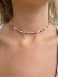 Gemstone choker pearl necklace gemstone necklace rose quartz necklace tourmaline necklace gemstone necklace colorful choker sunstone natural stone necklace