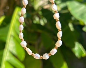 Freshwater pearl bracelet, gold, waterproof, stainless steel bracelet, women's genuine pearl bracelet, jewelry, freshwater pearls, summer bracelet, bridesmaid bracelet