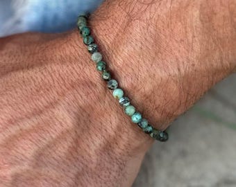 Men's bracelet Men's jewelry Pearl bracelet Men's gemstone bracelet Men's bracelet Natural stone bracelet Gift idea Men's bracelet dark green