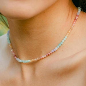 Colorful pearl necklace gemstone necklace colorful pearl necklace chakra necklace rainbow necklace colorful choker necklace boho natural stone necklace candy