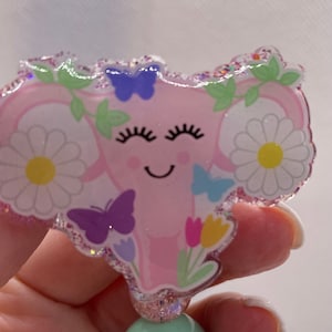 Spring Uterus Badge Reel