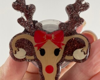 Reindeer Uterus Badge Reel