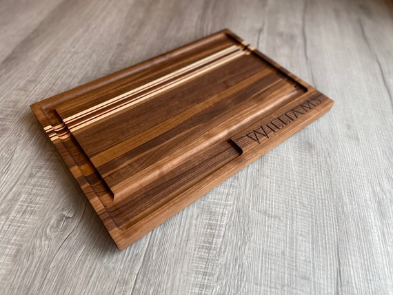 Monogram Cutting Board Poem Design Color: Walnut, Size: 15 W x 20 L