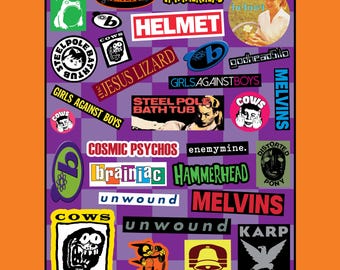Hoja de pegatinas n.° 2 Noise Rock Teléfono/Mini pegatinas Brainiac Vacas Hammerhead Desenrollado Melvins Karp Casco Jesús Lagarto godheadSilo Querubines SPBT