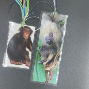 Chimp and Sloth Upcycled Magazine Bookmark (set of 2)