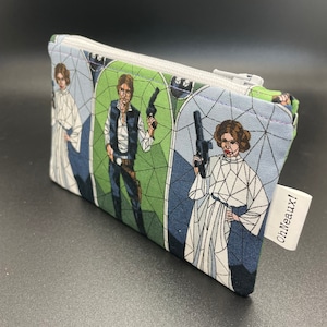 Stained Glass Han and Leia Zippered Pouch