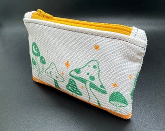 Mushroom Pouch (made from repurposed fabric)