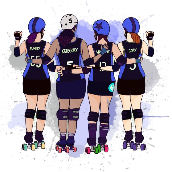 Custom Roller Derby Skaters portrait personnalisé FICHIER NUMÉRIQUE SEULEMENT